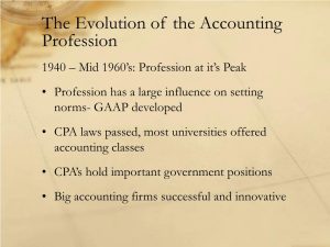 Evolution of the Accountancy Profession